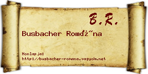Busbacher Romána névjegykártya